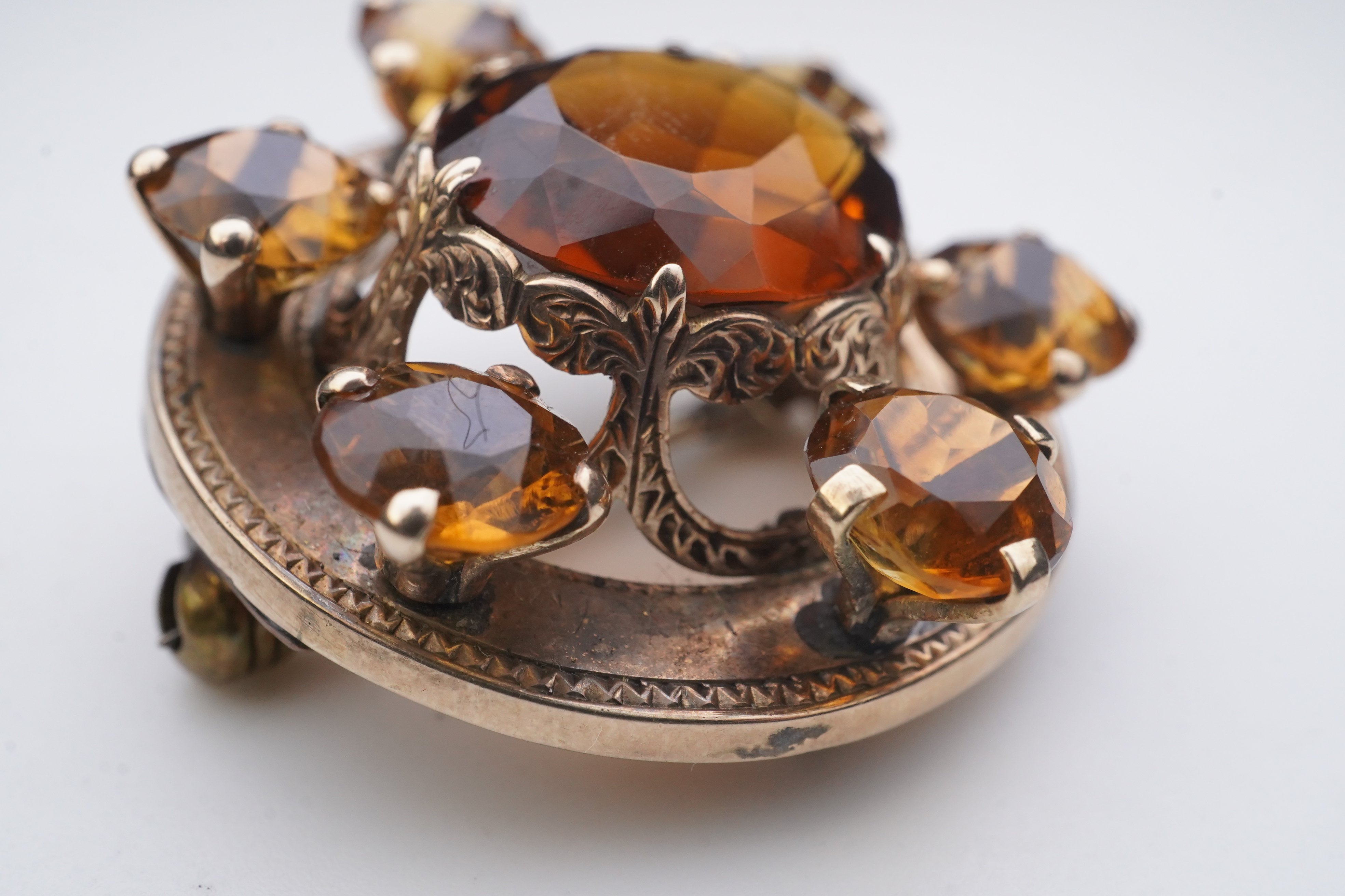 A Victorian citrine brooch, Scotland, late 19th century